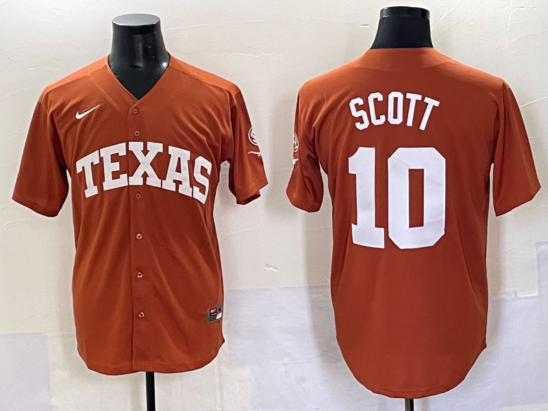 Men Texas Longhorns #10 Scott brown Nike joint Name NCAA 2025 Jersey style 27